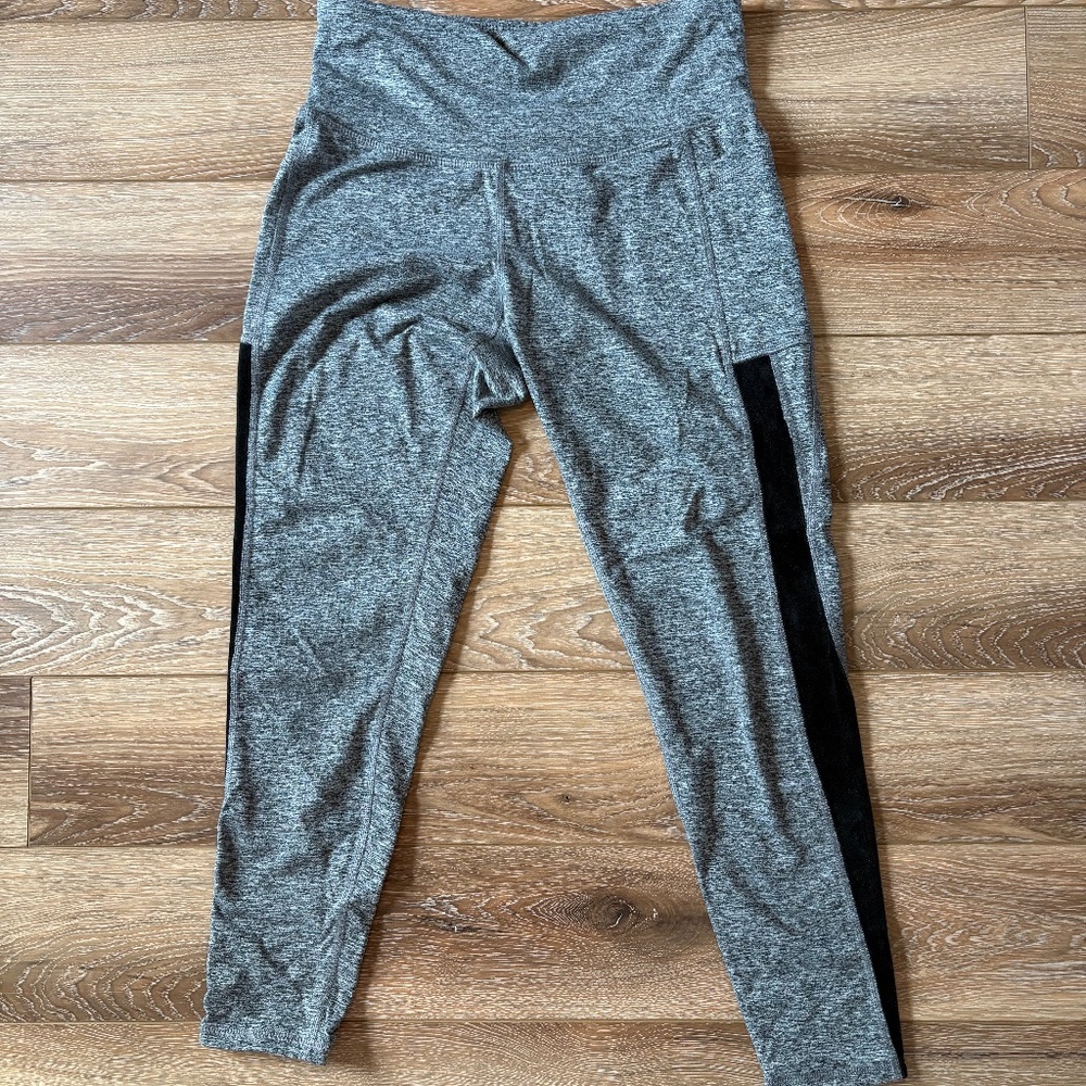 Gray and black leggings